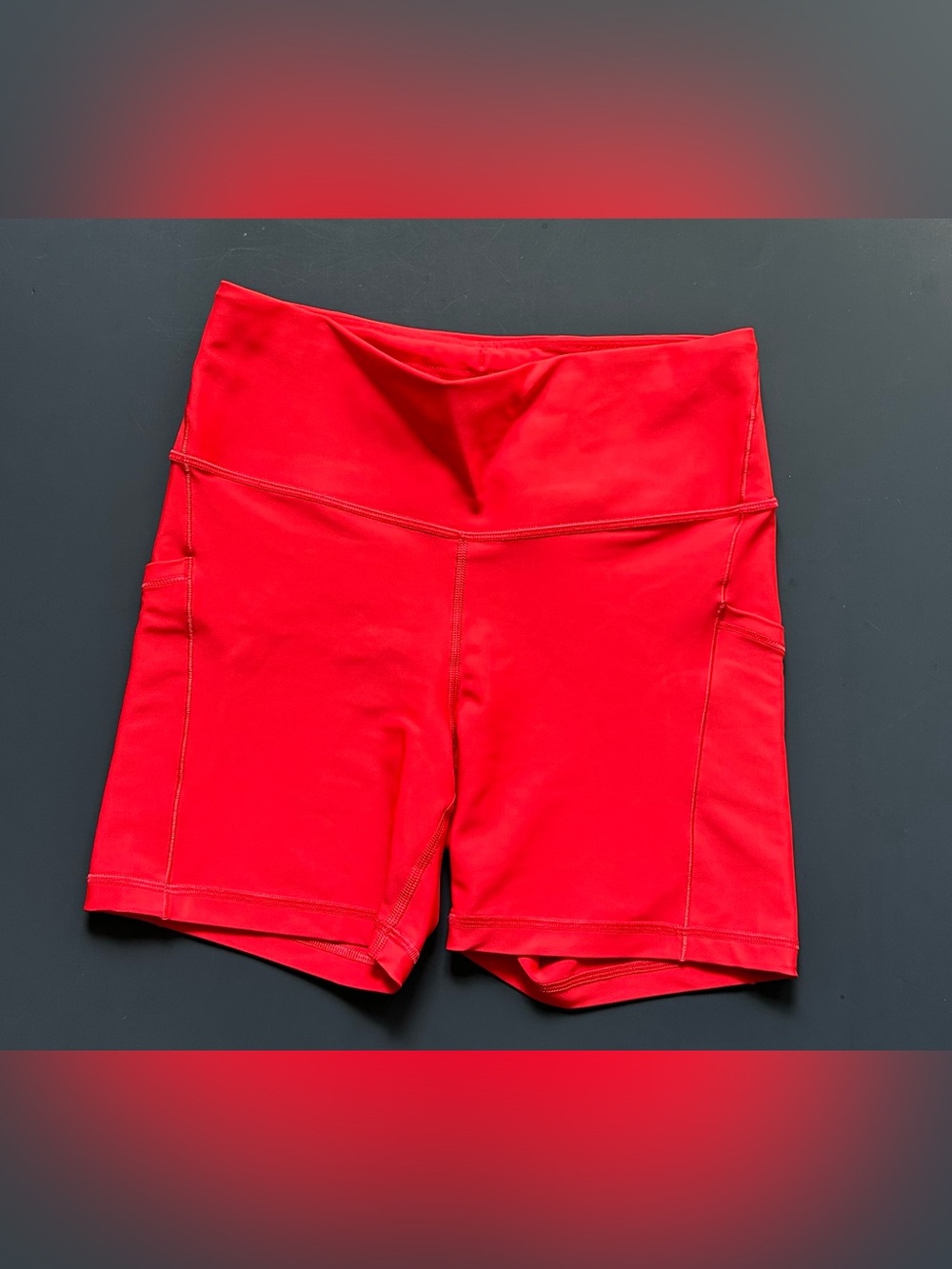 Athleta Red Bike Shorts 5 in— Sz M — NWOT